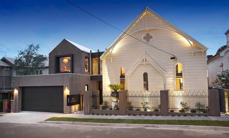 One part nineteenth-century Anglican church, one part modern Melbourne residence. Designed by husband-and-wife team Dominic and Marie Bagnato.