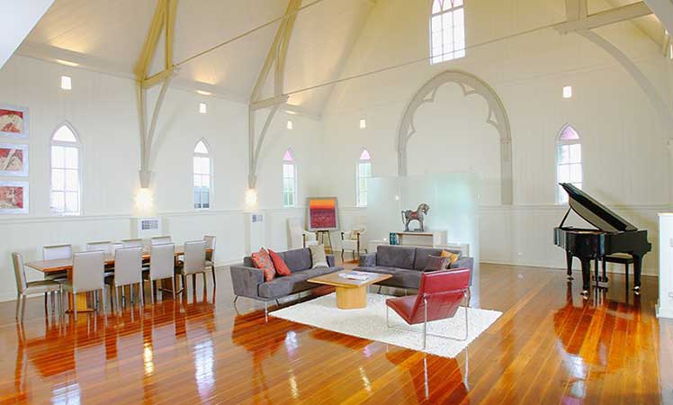 Looks incredible, but think of the energy bill. A lot of space to cool during sweltering Queensland summers in this cavernous 1867 Brisbane church, repurposed by Willis Greenhalgh Architects.