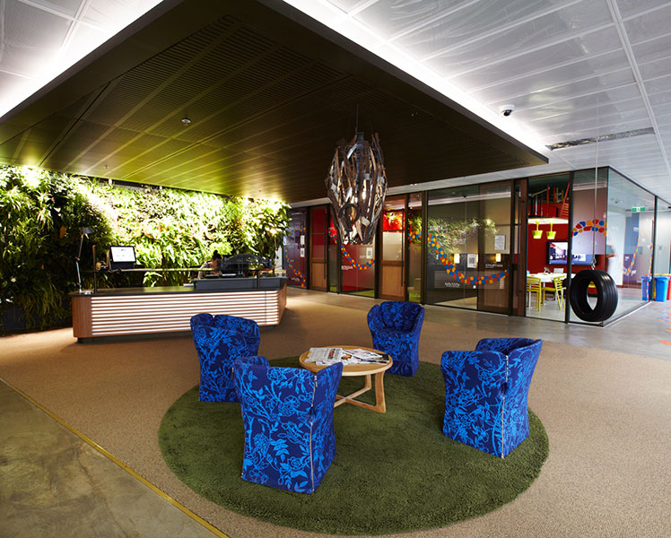 Tyre swing anyone? The reception at Google in Sydney. Source: Supplied.