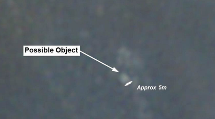A second satellite image of debris in the Indian Ocean.