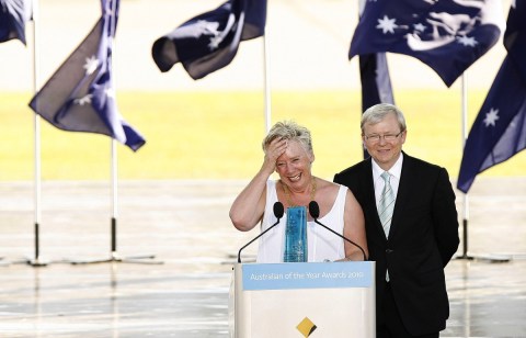 Winning Senior Australian of the Year 2010. Photo: Getty Maggie Beer