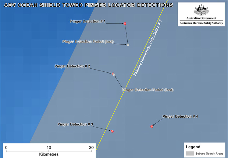 MH370 ping locations