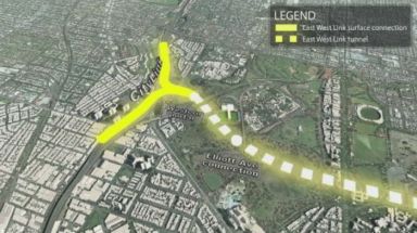 The East West Link is an 18km road project linking the Easter Freeway to the Western Ring Road