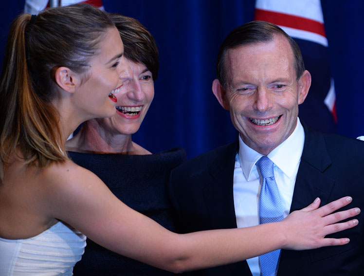 Tony and Frances Abbott on election night. Photo: Getty