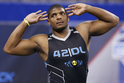 Michael Sam at the NFL draft camp. Photo: Getty