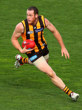 Jarryd Roughead on the move for the Hawks. Photo: Getty