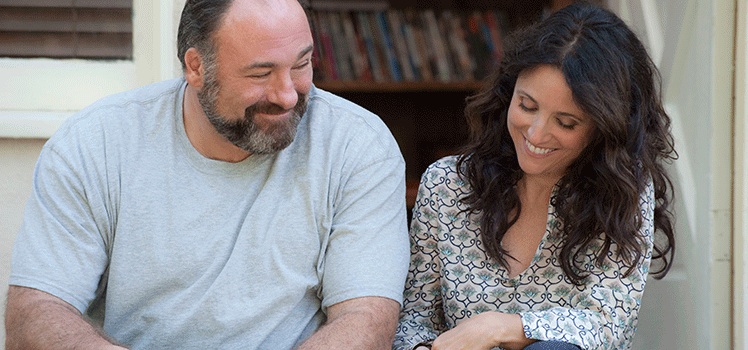 Enough Said: James Gandolfini and Julia Louis-Dreyfus. Photo: AAP