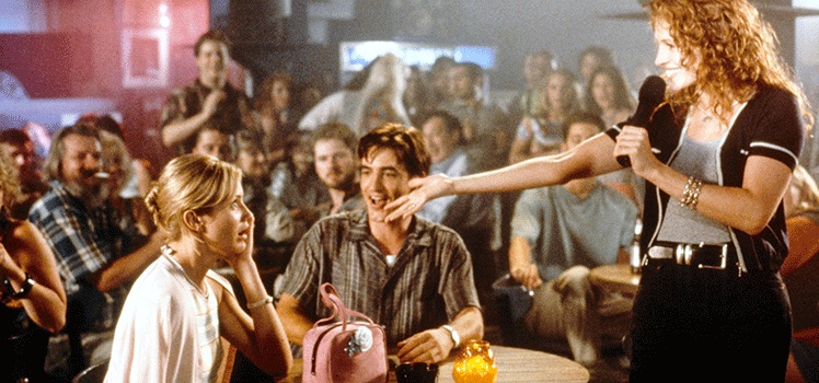 My Best Friend's Wedding: Cameron Diaz, Dermut Mulrony and Julia Roberts. Photo: AAP