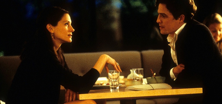 Notting Hill: Julia Roberts and Hugh Grant. Photo: AAP