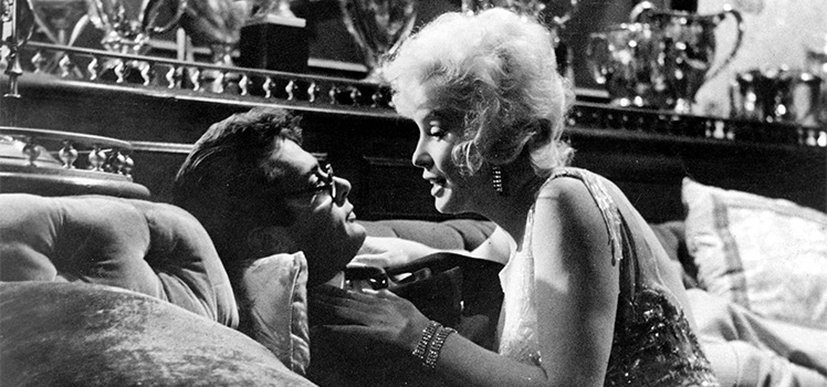 Some Like It Hot: Marilyn Monroe and Tony Curtis. Photo: AAP
