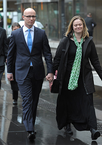 Abuse victim Paul Hersbach leaves the Royal Commission at the Victorian County Court. Photo: AAP