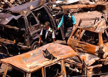 Aftermath of the 2002 Bali bombings. Photo: Getty