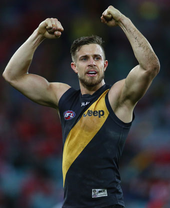 Brett Deledio and the Tigers will have to maintain their intensity to beat Port. Photo: Getty