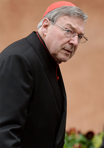 Cardinal George Pell spoke via videolink from the Vatican. Photo: AAP