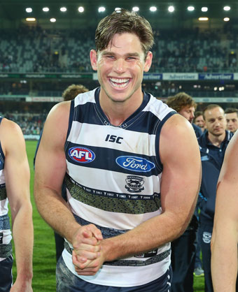 Tom Hawkins will need to fire for the Cats to beat Hawthorn. Photo: Getty