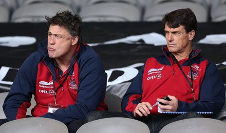 Melbourne's manager of player personnel and coach Paul Roos at last year's draft camp. Photo: Getty