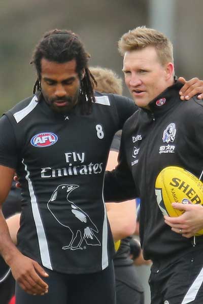 Lumumba and Nathan Buckley in happier times. Photo: Getty