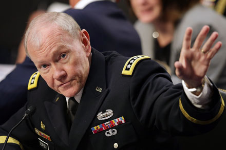 Chairman of the US Joint Chiefs of Staff General Martin Dempsey testifies before the Senate Armed Services Committee. Photo: Getty