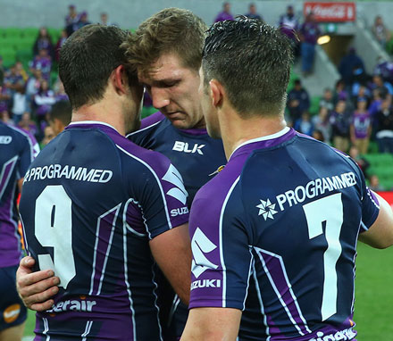 Ryan Hoffman's final game for the Storm ended in bitter disappointment. Photo: Getty