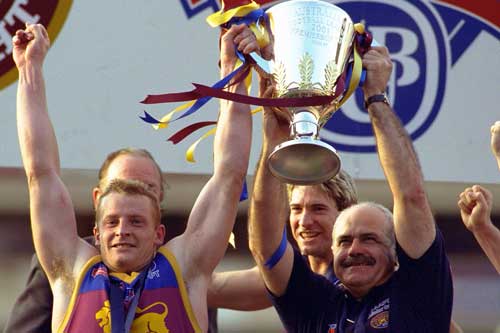 Leigh Matthews won a premiership with Brisbane in his third year. Photo: Getty