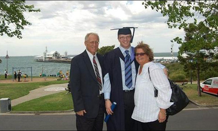 Robert and Cheryl Adamson with their son, Michael.
