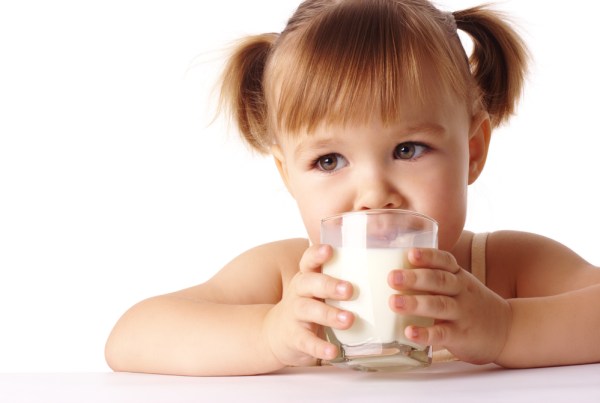 child drinking milk