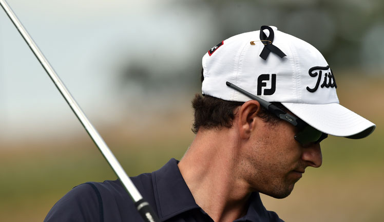Adam Scott's personal tribute during the Australian Open. Photo: Getty