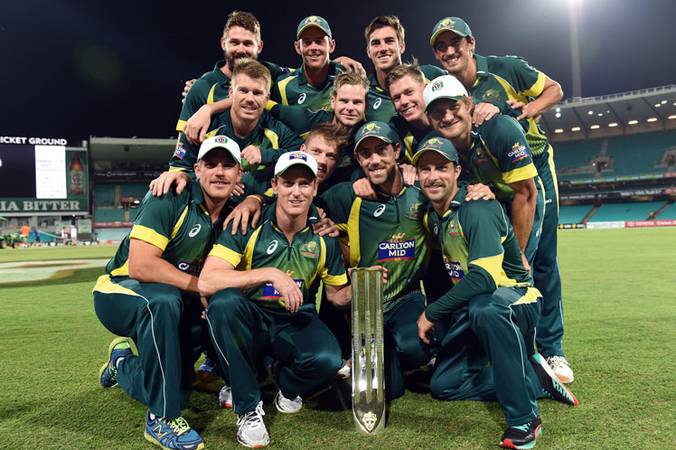 The Australians after their 4-1 series victory. Photo: Getty