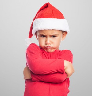 Christmas unhappy boy