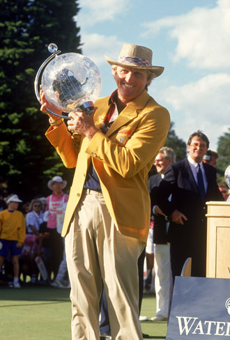 Back in the day: Greg Norman after winning the 1991 Masters. Photo: Getty