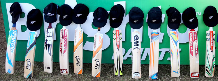Bats outside the NZ dressing room. Photo: Getty