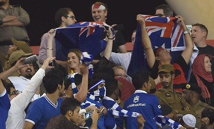 A few Wanderers fans even made it Riyadh. Photo: Getty
