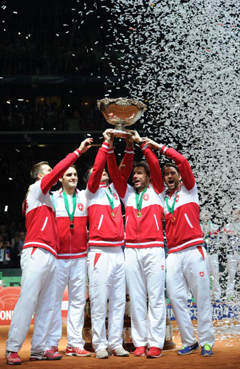 The victorious Swiss team. Photo: Getty