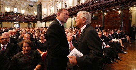 Tony Abbott and Bob Hawke