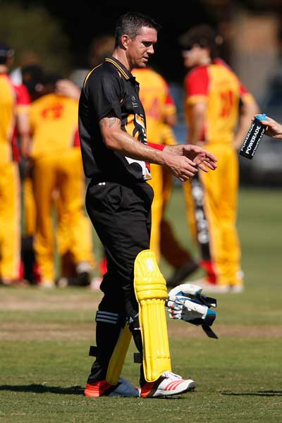 Kevin Pietersen during his hit out with the Monash Tigers. Photo: Getty