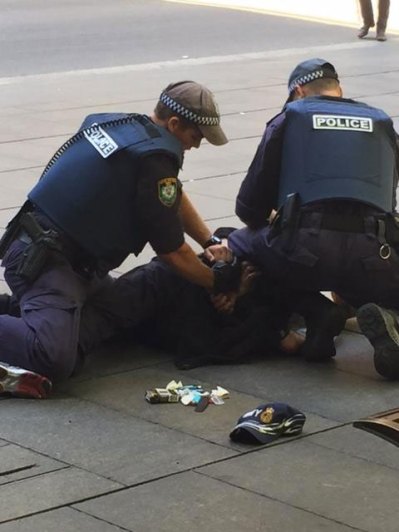 An image posted on Twitter claiming to show the arrest. 
