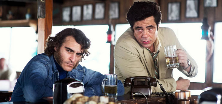 Joaquin Pheonix and Benicio Del Toro in Inherent Vice. Photo: Supplied