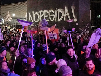 Pegida Marchers Commemorate Paris Terror Victims
