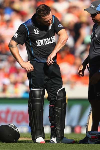 Tough guy: Brendon McCullum's battered arm. Photo: Getty