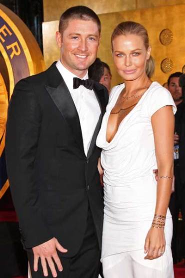 Michael Clarke with former fiancee Lara Bingle. Photo: Getty