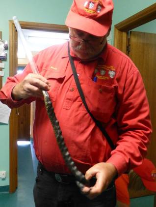 Bruce Press with 'Rocky'. Photo: Reptile Rescue Tasmania.