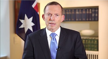 Tony Abbott speaks in a video