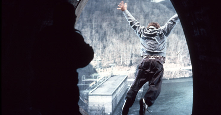 Showing no fear as Richard Kimble in The Fugitive. Photo: AAP
