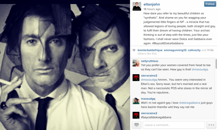 Elton John Dolce and Gabbana