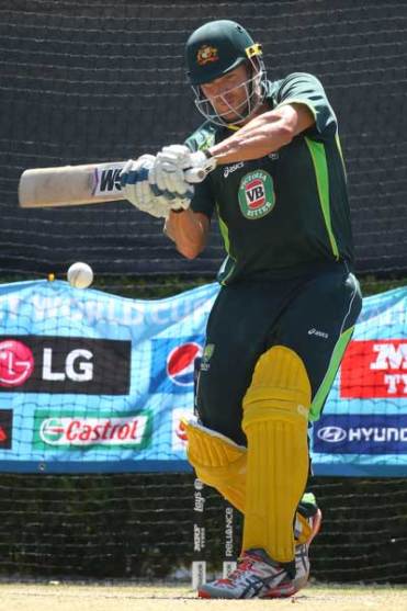 Shane Watson batting in the WACA nets. Photo: Getty