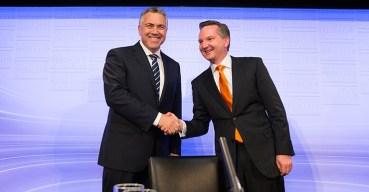 Joe Hockey and Chris Bowen in 2013.