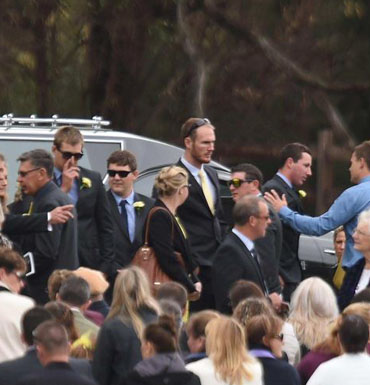 Stephanie Scott's family and friends gathered for her funeral in Eugowra, where she was to be married.