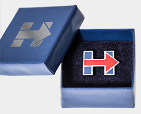 Wear your pantsuit lapel with pride. Source: hillaryclinton.com