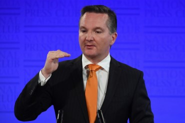 Mr Bowen speaks at the National Press Club.