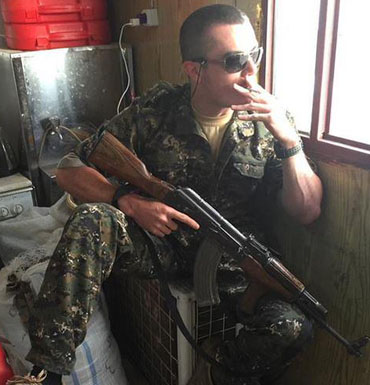 According to reports, Mr Dyball made Facebook posts advising he was headed for the frontline.